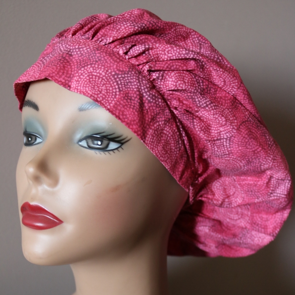 Spiral Fuscia Scrub Hat